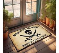 FZFN Felpudo liso para manualidades, siempre sé tú mismo a menos que puedas ser un pirata, tapete rústico para baño, decoración de oficina para hombres (65 x 90 cm)