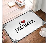 FZFN Felpudo para barra y decoración de perfil bajo - I Love Jacinta Bañera antideslizante divertido baño fácil de limpiar duradero para Navidad (50 x 80 cm)
