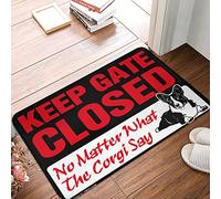 FZFN Felpudo para exteriores con texto en inglés «Keep Gate Close» (50 x 80 cm)