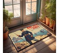 FZFN Felpudo para hombre, diseño de cueva con texto en inglés «Join The Navy: U.S. Savy Station Call To Arms», tapete de bienvenida para primavera, decoración de cueva de hombre (40 x 60 cm)