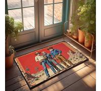 FZFN Felpudo para hombre, diseño de tres leyendas del salvaje oeste: una aventura en el desierto, tapete de bienvenida para primavera, decoración de cueva de hombre al aire libre (40 x 60 cm)