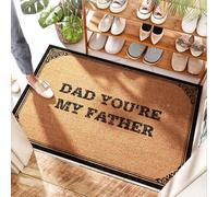FZFN Felpudo para interiores y exteriores, divertido para puerta con texto en inglés "Dad You're My Father", diseño de conchas marinas, para entrada frontal al aire libre, zapatos de goma y cocina