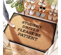 FZFN Felpudo para puerta delantera de barco, industrial, estudiante, por favor sea paciente, cojín para suelo de cocina/barato, tapetes personalizados para puerta delantera, cocina de cerezo y flores