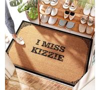 FZFN Felpudo para puerta delantera grande con texto en inglés "I Miss Kizzie | Puerta del 4 de julio - Alfombra para puerta delantera/lavable y real para puerta de primavera al aire libre (65 x 90 cm)