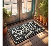 FZFN Felpudo para puerta exterior para entrada exterior, letrero rústico: "I Am 10 Times The Asshole", felpudo de primavera, porche, decoración de casa del lago (65 x 90 cm)