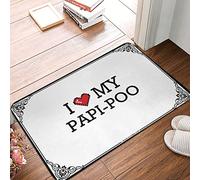 FZFN Felpudos de exterior para puerta al aire libre, grande, I Love My Papi-poo | Barras para el hogar, tapete lavable (50 x 80 cm)