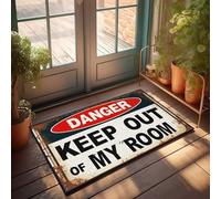 FZFN Felpudos para exteriores con texto en inglés "Keep Out Of My Room" (65 x 90 cm)