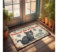 FZFN Felpudos para exteriores Platt Isodo: Please Don'T Let The Cat Out... Another What It Felpudo para hombres Stuff Man Cave Furniture(50 x 80 cm)
