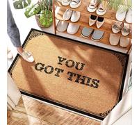 FZFN Funny Door Welcome Mat You Got This | Porche - Puerta de fibra de coco al aire libre/puerta semicircular - Felpudo de entrada exterior divertido, entrada al aire libre y lavable (65 x 90 cm)