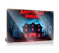 FZFN Funny Kitchen - Letrero de metal retro de Amityville Horror: A Haunting Night At The Haunted House - Letrero de estaño para piscina y decoración al aire libre (30 x 40 cm)
