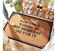 FZFN Grip Sand - Tapete de bienvenida con 4 de las 5 voces en mi cabeza Say Go For It - cabecera | Felpudo largo para puerta de casa dulce hogar - PVC y suelo de baño (65 x 90 cm)