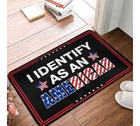 FZFN I Identify As An American, No Identity Politics - Puerta grande de otoño para decoración de habitación de adolescentes y niños, lavable, parte trasera de goma duradera (50 x 80 cm)