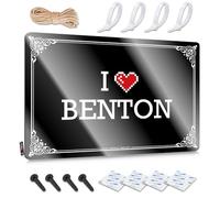 FZFN I Love Benton Man - Decoración para colgar en la cueva del hombre, hecha a mano, bonita decoración de pared de metal vintage (20 x 30 cm)