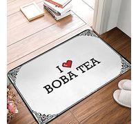 FZFN I Love Boba Tea Beauty Room Decor - Alfombra de ducha grande impermeable para el hogar (65 x 90 cm)