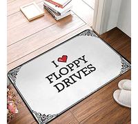 FZFN I Love Floppy Drives - Alfombrillas de baño impermeables para decoración de habitación de hombre, para puerta al aire libre (65 x 90 cm)