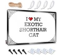 FZFN I Love My Exotic Shorthair Cat Mimosa Farm Hanging | Decoración de pared de estaño occidental impermeable vintage decoración de pared de metal (20 x 30 cm)