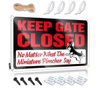 FZFN Keep Gate Closed No Matter What The Miniature Pinscher Say Nice Farm Kitchen Decor - Colección de arte de pared colgante para decoración de pared (20 x 30 cm)