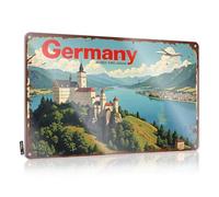 FZFN Letrero de cueva de hombre divertido Alemania: un viaje a través de paisajes atemporales e historia rica, letrero de lata para decoración del hogar para hombres (20 x 30 cm)