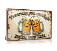FZFN Letrero de decoración de bar vintage con texto en inglés "Cheers To Friendship: A Fun Beer Mug Sign" de estaño, letrero de metal personalizado para exteriores (30 x 40 cm)