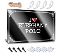 FZFN Letrero de estaño para decoración de oficina y baño, suave, con texto en inglés "I Love Elephant Polo", decoración de pared vintage para habitaciones (20 x 30 cm)