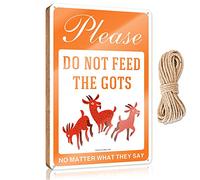 FZFN Letrero de madera para colgar con texto en inglés "Please don'T Feed the Goats, No Matter What They Say Wing", letrero de madera para puertas (20 x 30 cm)