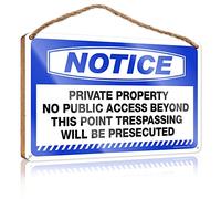 FZFN Letrero de madera para decoración del hogar, aviso de propiedad privada, no acceso público más allá de la propiedad, letreros de madera lisa para manualidades, letrero divertido (20 x 30 cm)