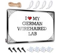 FZFN Letrero de metal de hojalata con texto en inglés "I Love My German Wirehaired Lab" para decoración de exteriores | Pequeña colección de arte colgante para jardín o sala de estar (20 x 30 cm)