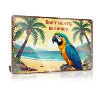 FZFN Letrero de metal para bar con texto en inglés "Don'T Worry, Be Happy" (20 x 30 cm)