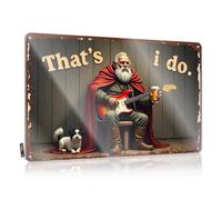 FZFN Letrero de reglas de bar con texto en inglés "An Elderly Gentleman Strumming Guitar With His Faithful Companion", letreros de metal vintage para beber (30 x 40 cm)