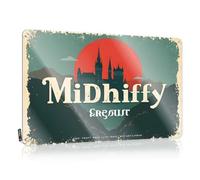 FZFN Letrero de reglas de bar Midnight Fantasy: A Castle Under A Blood Moon - Letrero de metal vintage para beber divertido (30 x 40 cm)