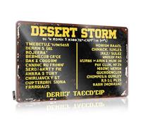 FZFN Letrero de reglas de barra, letrero de metal vintage con texto en inglés "Desert Storm: A Cryptic Journey Through Hidden Words" (20 x 30 cm)