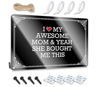 FZFN Letrero decorativo para colgar en la habitación con texto en inglés "I Love My Awesome Mom & Yeah She Bought Me This Indie" (30 x 40 cm)
