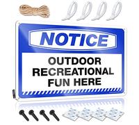 FZFN Letrero divertido con texto en inglés "Haves Trendy Notice Outdoor Recreational Fun Here For Crossing", decoración de puerta de otoño personalizable (30 x 40 cm)