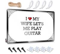 FZFN Letrero divertido para hombre, decoración de pared con texto en inglés "I Love My Wife Let's Me Play Guitar", área suave, estética, estilo retro, decoración para Mancave (20 x 30 cm)