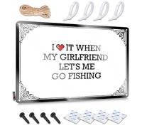 FZFN Letrero divertido para pared vintage, decoración fresca, retro, suave, para el hogar, bar, 8 x 12 pulgadas, con texto en inglés "I Love It When My Girlfriend Let's Me Go Fishing", perfecto para