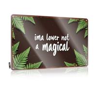 FZFN Letrero para puerta de habitación con texto en inglés "Ima Lower Not: A Magical Journey Through Nature", letrero de hojalata para dormitorio o dormitorio (20 x 30 cm)