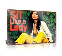 FZFN Letrero para puerta de habitación con texto en inglés "Sit Like A Lady: A Bold Fashion Statement" (20 x 30 cm)