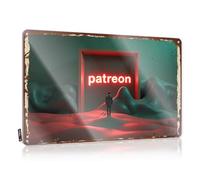 FZFN Letrero para puerta de habitación, explorando el mundo de Patreon: A Journey Through Support And Cre, letrero de estaño para dormitorio y cueva (20 x 30 cm)