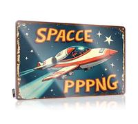 FZFN Letreros de bar vintage con texto en inglés "Space Adventure: A Cosmic Journey Through Stars And Plane" - Letrero de lata de whisky para el hogar, bar, divertido cartel (20 x 30 cm)