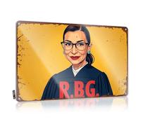 FZFN Letreros de música vintage para decoración de pared | Ruth Bader Ginsburg, Justicia de la Corte Suprema. Área suave para decoración del hogar de campistas (20 x 30 cm)
