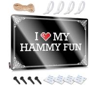 FZFN Letreros de pared divertidos para entrada de música, diseño rústico con texto en inglés "I Love My Hammy" (30 x 40 cm)