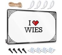 FZFN Letreros de pared rústicos para pared, decoración de baño de invitados, diseño divertido para caravana, garaje, ideas de metal antioxidante con texto en inglés "I Love Wies" (20 x 30 cm)