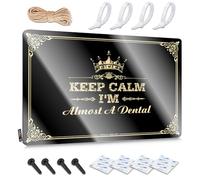 FZFN Letreros divertidos para decoración de baño, decoración de pared con texto en inglés «Keep Calm I'm Almost A Dental Haves», estilo retro para balcón (30 x 40 cm)