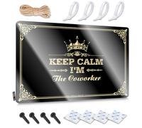 FZFN Letreros estéticos para pared, diseño con texto en inglés "Keep Calm I'm The Coworker", estilo industrial retro, decoración para bar de cueva de hombre (20 x 30 cm)