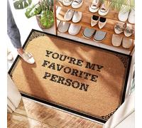FZFN Litter Natural Coir Golf Welcome You're My Favorite Person - Interior y exterior | Felpudo de bajo perfil para interiores y secados, gótico y alfombra (40 x 60 cm)
