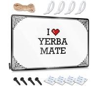 FZFN Love Decor - Letrero divertido con texto en inglés "I Love Yerba Mate Indie" listo para colgar para vestirse (30 x 40 cm)