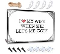 FZFN Música, decoración de pared de metal, accesorio de cabaña con texto en inglés "I Love My Wife When She Let's Me Golf", arte de pared rústico y moderno (20 x 30 cm)