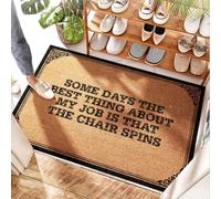 FZFN Painting Strawberry Kitchen Welcome Mat Some Days The Best Thing About My Job Is That The Chair Spins - Delantero para interior | Felpudo semicircular para puerta o puerta exterior - Grande (40 x