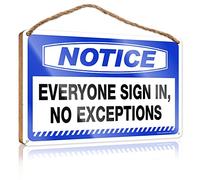 FZFN Placa de madera con texto en inglés "Notice Everyth", sin excepciones, letrero de madera para decoración de dormitorio de niños, decoración de playa para el hogar (20 x 30 cm)