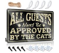 FZFN Póster decorativo con texto en inglés "All Guests Must Be Approved By The Cats" (30 x 40 cm)